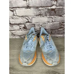 Hoka One One Clifton 9 Medium Airy Blue Synthetic Lace Running Shoes Women 6.5M