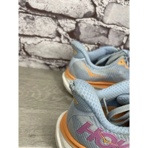 Hoka One One Clifton 9 Medium Airy Blue Synthetic Lace Running Shoes Women 6.5M