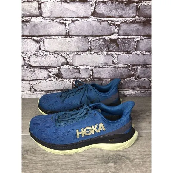 Hoka One One Mach 4 Blue Coral Synthetic Lace Up Running Shoes Men 9.5D US/43.3
