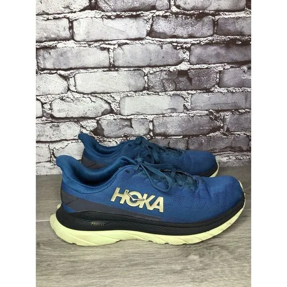 Hoka One One Mach 4 Blue Coral Synthetic Lace Up Running Shoes Men 9.5D US/43.3