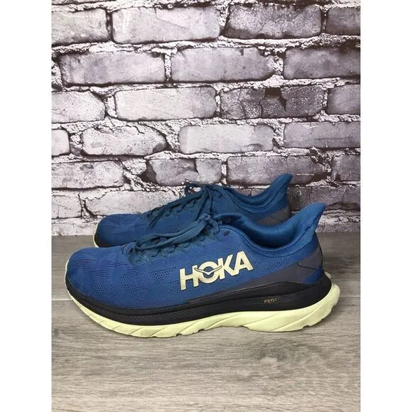Hoka One One Mach 4 Blue Coral Synthetic Lace Up Running Shoes Men 9.5D US/43.3