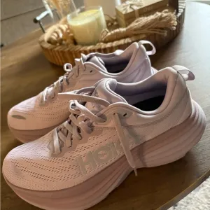 Hoka Pink and Purple Athletic Shoes with Chunky Design