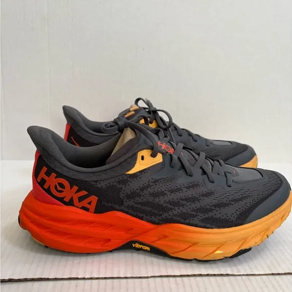 HOKA Speedgoat 5  Men's Running Shoes - Black and Orange