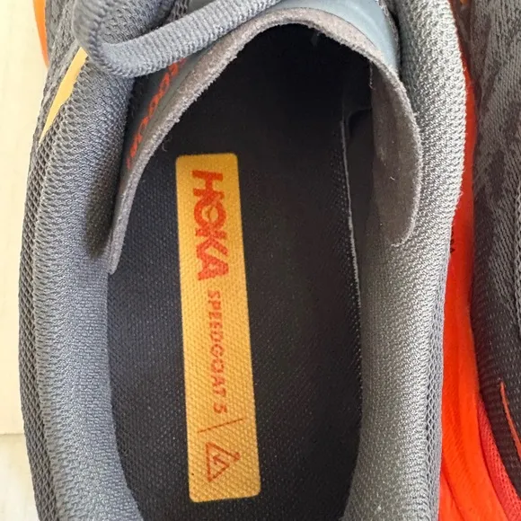 HOKA Speedgoat 5  Men's Running Shoes - Black and Orange