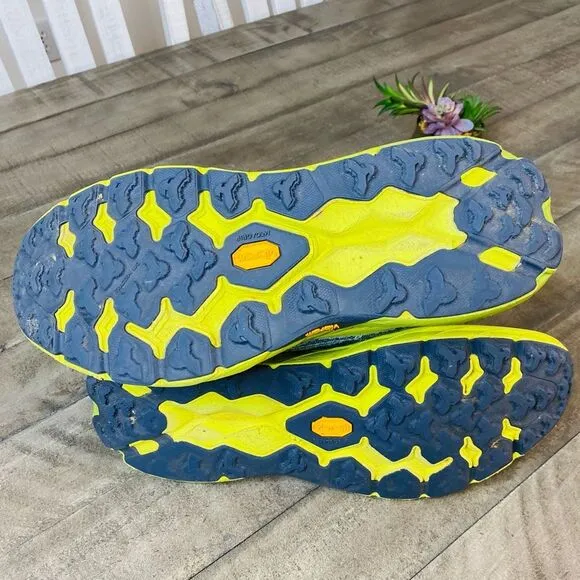 HOKA Speedgoat 5 Stone Blue/Dark Citron Athletic Sneakers Men’s Size 12 D
