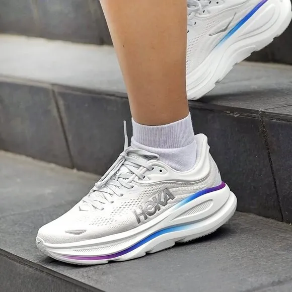 HOKA Women's Bondi 9 Running Shoes Ash Grey/White Size 9 New With Tag