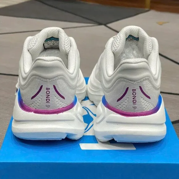 HOKA Women's Bondi 9 Running Shoes Ash Grey/White Size 9 New With Tag