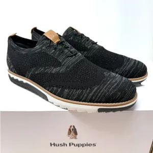 Hush Puppies Men's Expert Wingtip Knit Oxford Shoes In Black Multi Size 8 New