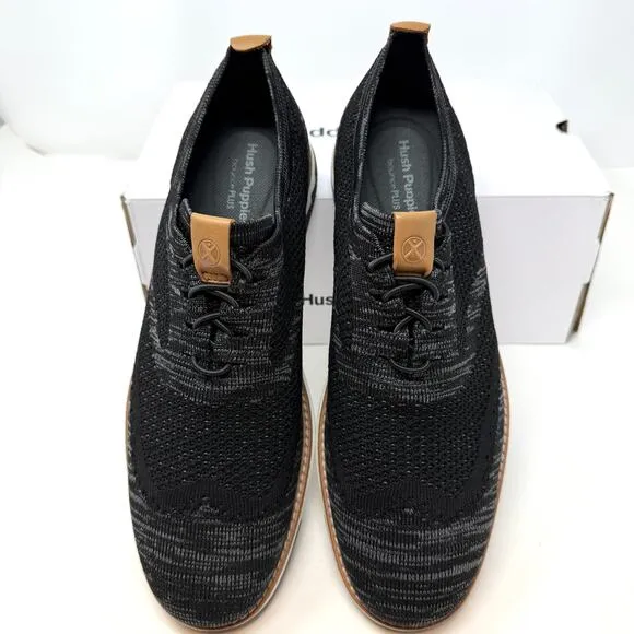 Hush Puppies Men's Expert Wingtip Knit Oxford Shoes In Black Multi Size 8 New