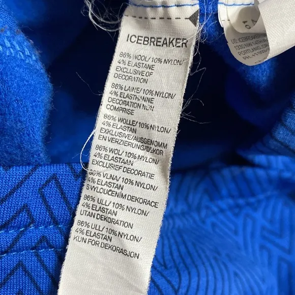 Icebreaker Merino wool blend full zip Men's Blue Jacket sweatshirt size large