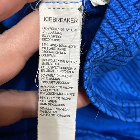 Icebreaker Merino wool blend full zip Men's Blue Jacket sweatshirt size large