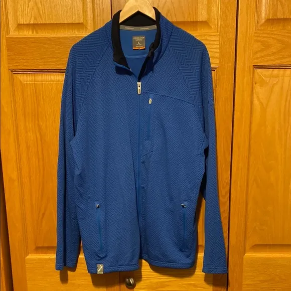 Icebreaker Merino wool blend full zip Men's Blue Jacket sweatshirt size large