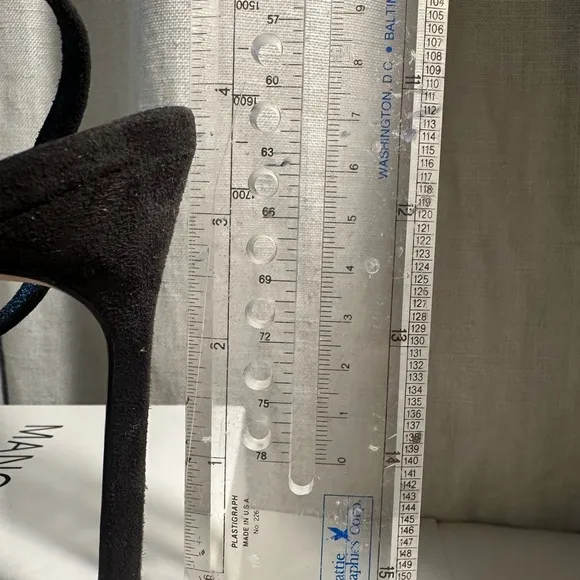 Iconic Manolo Blahnik Grey Suede Heels