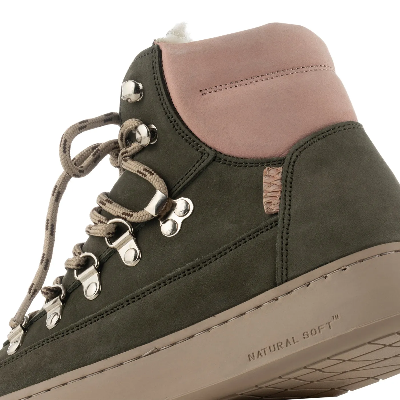 Iris Nubuck  - Green/Rose