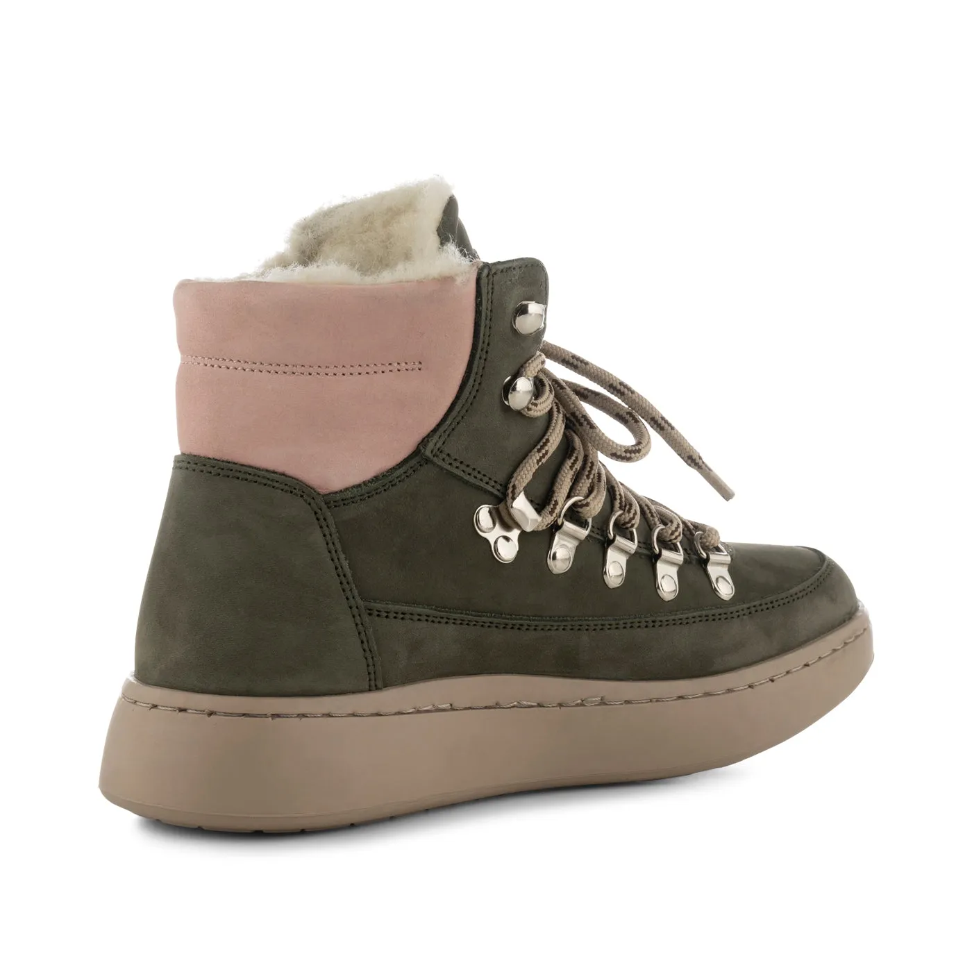 Iris Nubuck  - Green/Rose