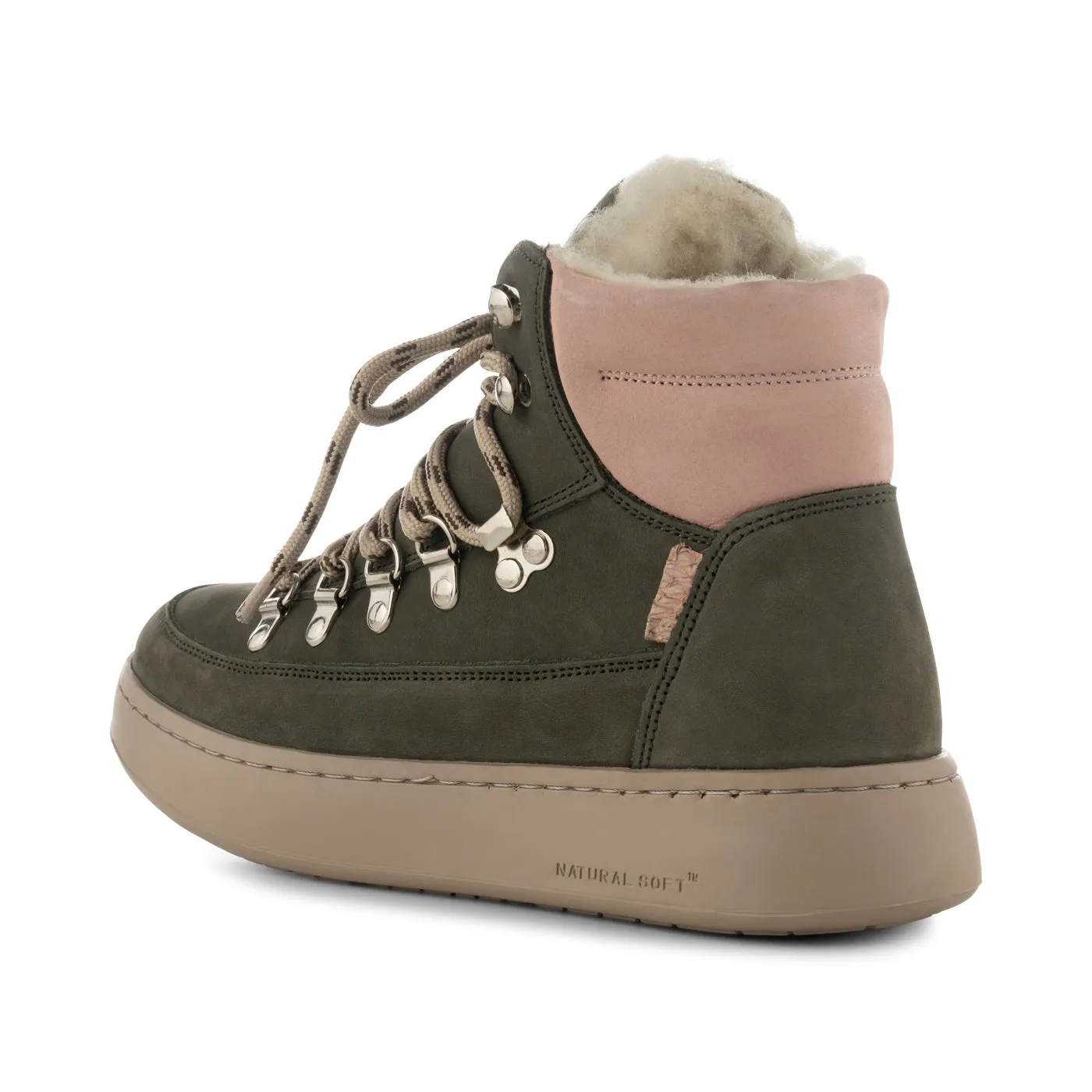 Iris Nubuck  - Green/Rose