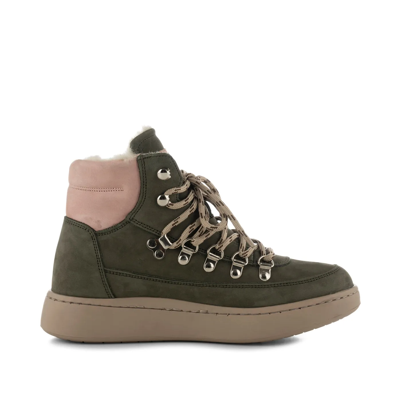 Iris Nubuck  - Green/Rose