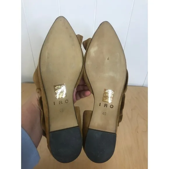 IRO Balvol Ballerina Shoes in Saffran 100% Goatskin SZ 40