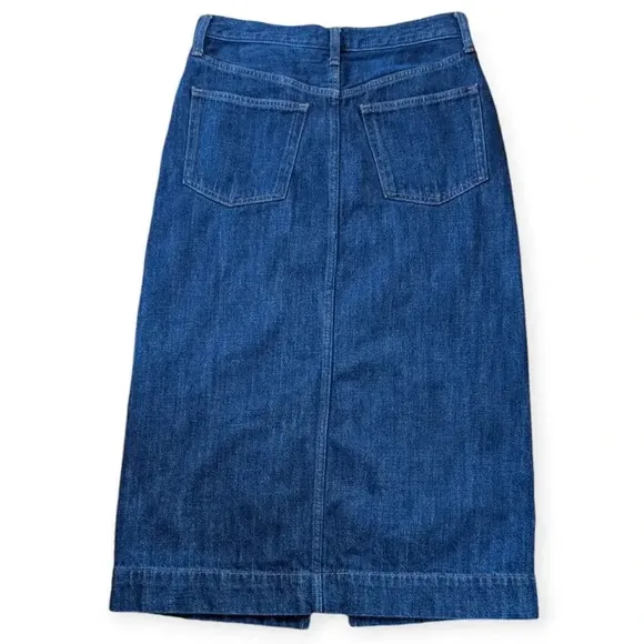 J. Crew Denim Midi Skirt High Rise Jean Skirt Trendy Size 28