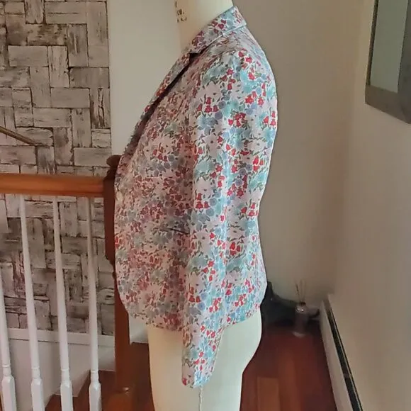 J. CREW Floral Blazer Size 6 Petite