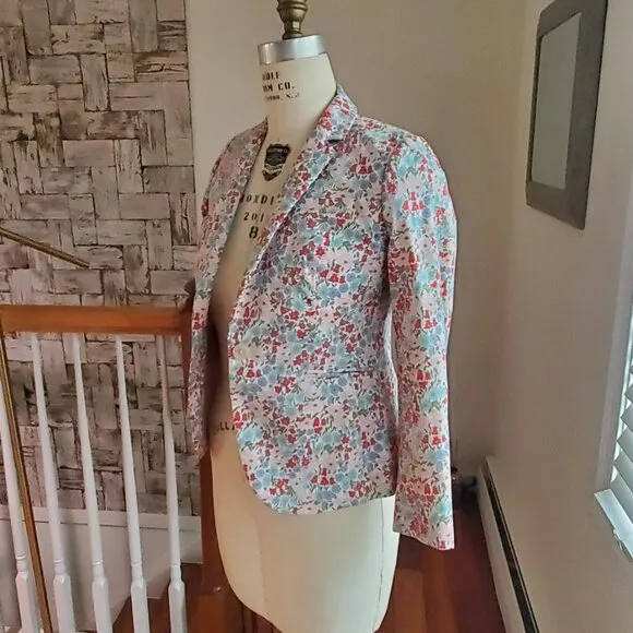 J. CREW Floral Blazer Size 6 Petite