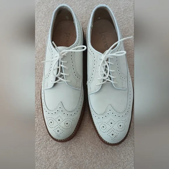 J. Crew SUPERIOR Wingtip Beige Suede Leather Mens Shoes Size 9M (FL)