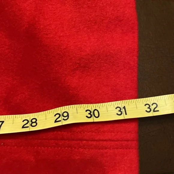 J Jill Wool blend bright red mid length peacoat womens size small