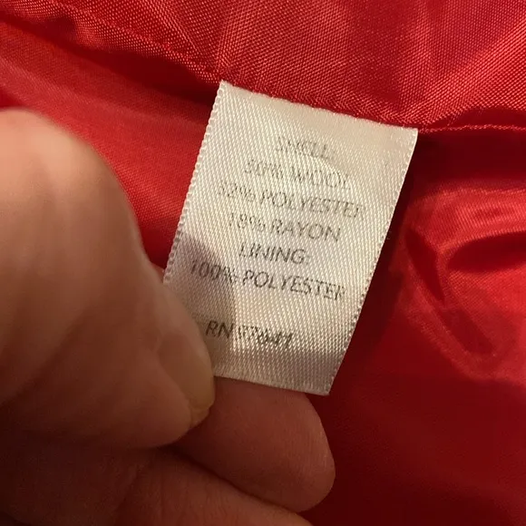 J Jill Wool blend bright red mid length peacoat womens size small