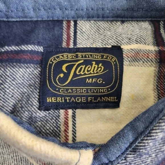 Jachs Shirt Men XXL MFG Hetitage Flannel Plaid Long Sleeve Outdoor Bust Pockets