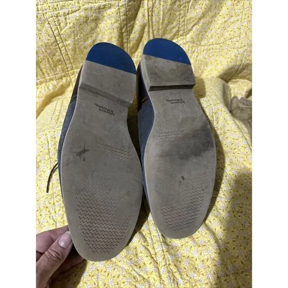 J&amp;M‎ 1850 Collection Men’s Leather Blue And Tan Sheepskin Memory foam Size 8