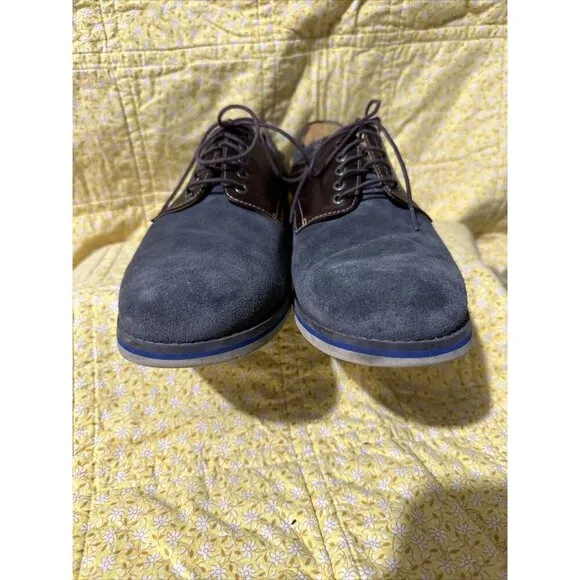 J&amp;M‎ 1850 Collection Men’s Leather Blue And Tan Sheepskin Memory foam Size 8