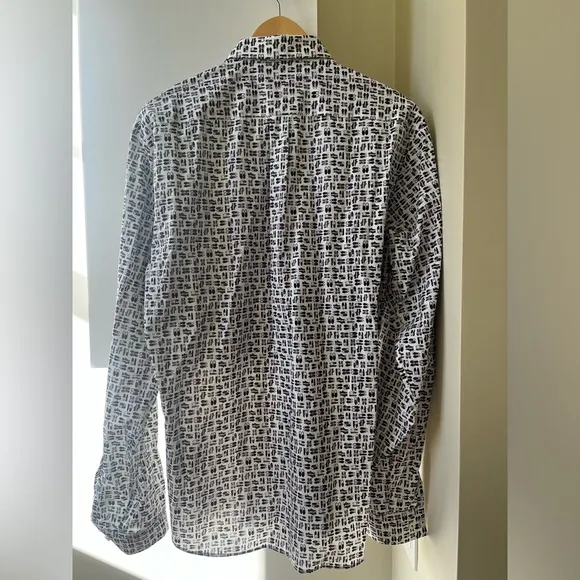 JARED LANG Button Down Shirt Novelty Shoes Cotton Fun Preppy Collared L