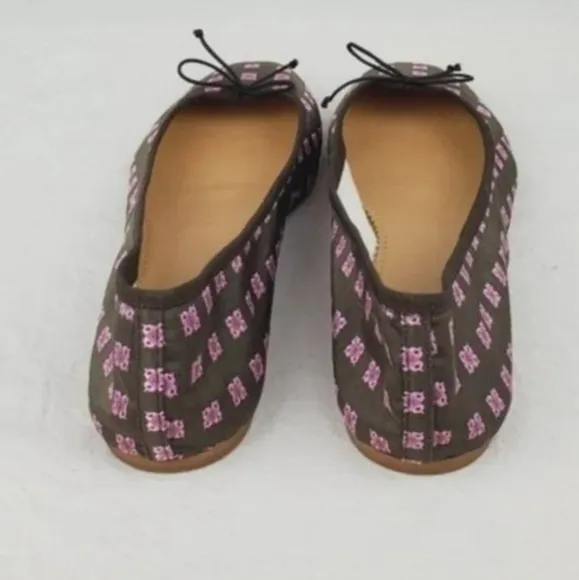 J.Crew fabric/leather sock flat shoes Size 10
