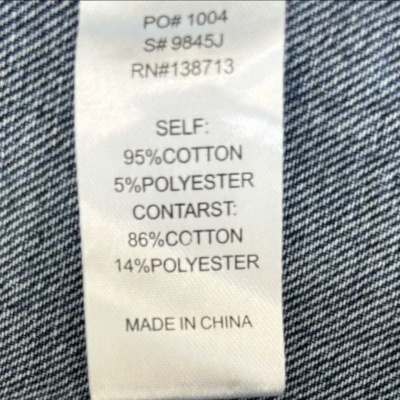 Jean Jacket Distressed Medium Blue Wash Denim Trucker Jacket Size Large