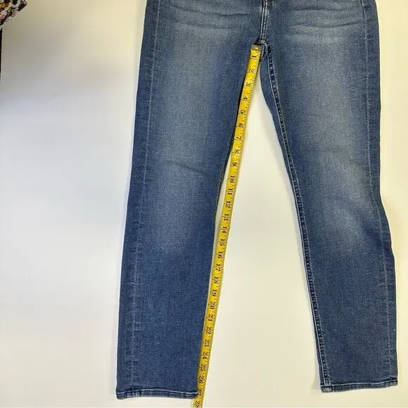 JEN7 by Seven for All Mankind Size 4 Slim Boyfriend Jeans Medium Blue Denim