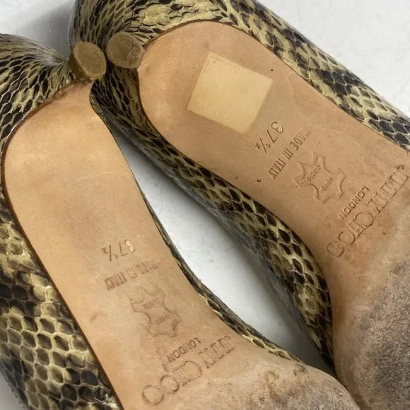 Jimmy Choo Shoes Amelia Snakeskin Kitten-Heel Pumps Neutral