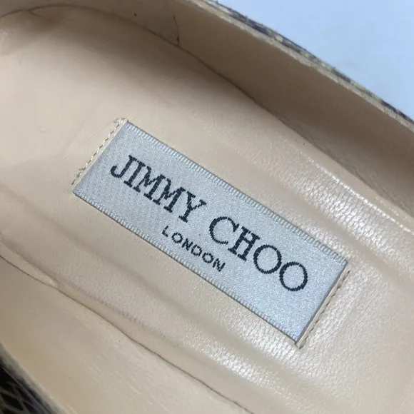 Jimmy Choo Shoes Amelia Snakeskin Kitten-Heel Pumps Neutral