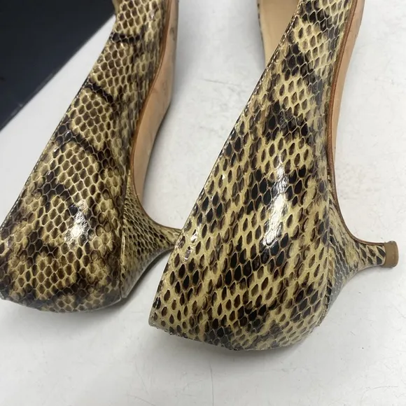 Jimmy Choo Shoes Amelia Snakeskin Kitten-Heel Pumps Neutral