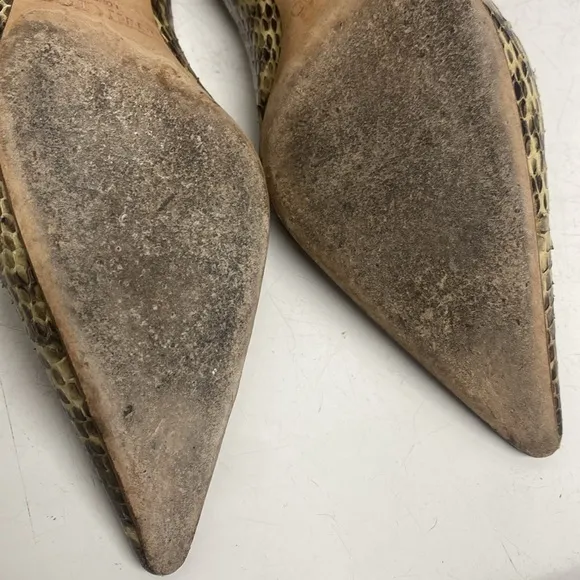 Jimmy Choo Shoes Amelia Snakeskin Kitten-Heel Pumps Neutral