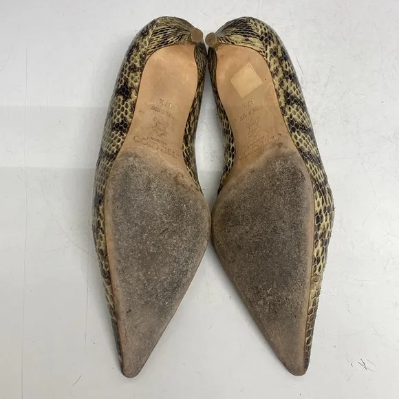 Jimmy Choo Shoes Amelia Snakeskin Kitten-Heel Pumps Neutral