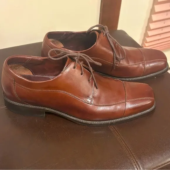 Johnston &amp; Murphy 20-7510 Leather Dobson Lace Up Oxford Brown Men’s Sz 10.5 M