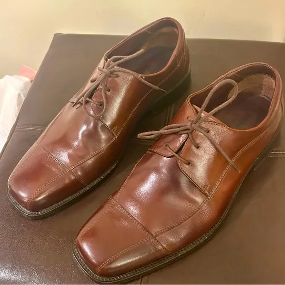 Johnston &amp; Murphy 20-7510 Leather Dobson Lace Up Oxford Brown Men’s Sz 10.5 M