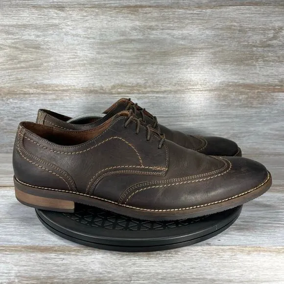 Johnston &amp; Murphy Men's Jarrell Dark Brown WingTip Oxford Shoes Size 13