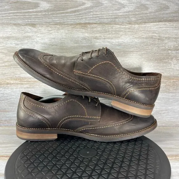 Johnston &amp; Murphy Men's Jarrell Dark Brown WingTip Oxford Shoes Size 13