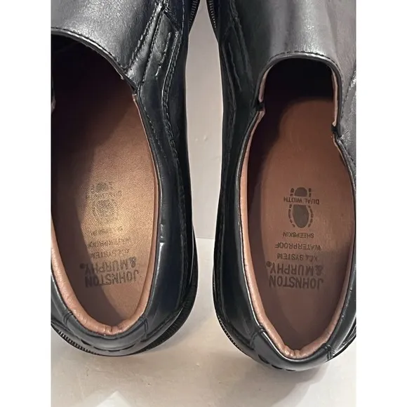 Johnston‎ &amp; Murphy Men's Shoes 15 XW Black Dual Width Waterproof XC4 Sheepskin