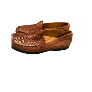 Johnston &amp; Murphy Mens Brown Woven Sheepskin Leather Tidwell Loafers Shoes 8.5 M