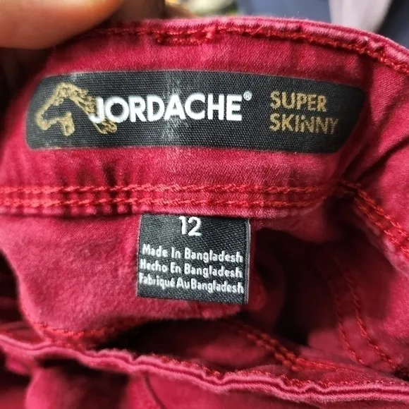Jordache Super Skinny Jeans Burgundy Women's Size 12