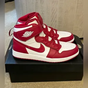 Jordan 1 High Flyease Mens Size 12.5 Red White Sneakers Basketball Shoes