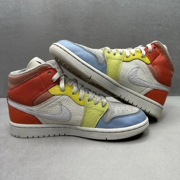 Jordan 1 Mid Womens Size 7 To My First Coach Shoes Pastel Multicolor Sneakers