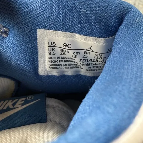 Jordan 1 Retro High OG True Blue Toddler 9C Shoes Gray White Athletic Sneakers